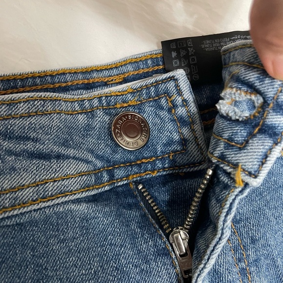 Zara Wide-Leg Blue Jeans Size 4 - Picture 8 of 11